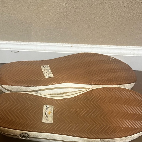 MARGARITAVILLE Men's Dock Chambray Slip on Canvas Deck Boat Shoe Khaki 11 EUC - Picture 5 of 8